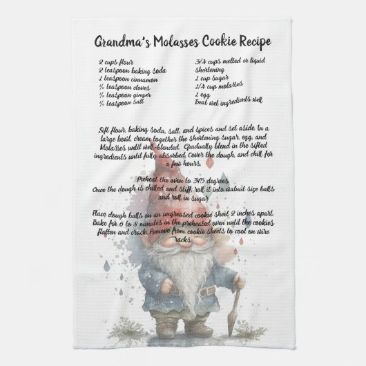 Weihnachten Gnome Rote Wasserfarbe Rezept Keepake Geschirrtuch (Vertikal)