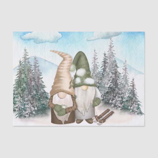 Weihnachten, Gnome Winter Seidenpapier (Vorderseite)