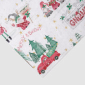 Weihnachten Gnomes fröhlich und hell Rotlastwald Seidenpapier (Detail)