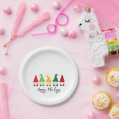 Weihnachten Gnomes Happy Holidays Feiertage Feierl Pappteller (Party)