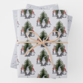 Weihnachten Gnomes Nordic Blue Snowflakes Sterne Geschenkpapier Set (Beispiel)