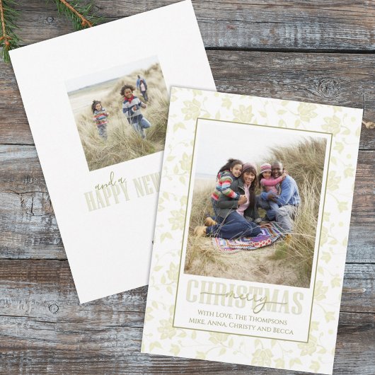 Weihnachten Gold Eleganter Blumenurlaub Zwei