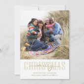 Weihnachten Gold Eleganter Blumenurlaub Zwei Fotos (Vorderseite)