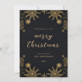 Weihnachten Gold Feierliche Elegante Modernes Schw (Vorderseite)