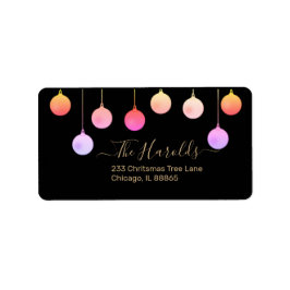 Weihnachten Gold Feierliche farbenfrohe Ornamente Adressaufkleber