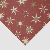 Weihnachten Gold Geo Stars - auf rotem Muster. Seidenpapier (Detail)