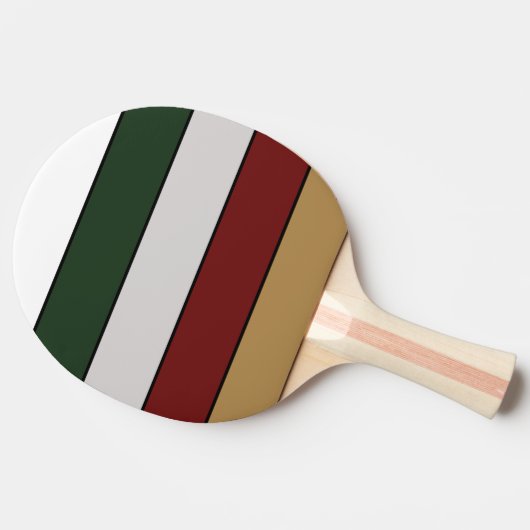 Weihnachten Gold Grün Rot Silber und Weiße Streife Tischtennis Schläger (Seitenansicht)