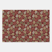 Weihnachten Gold Luxus Pine Cone Muster Geschenkpapier Set (Vorderseite)