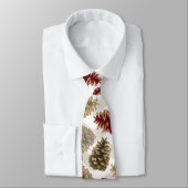 Weihnachten Gold Luxus Pine Cone Muster Krawatte (Gebunden)