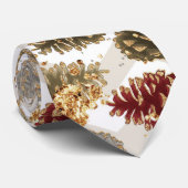 Weihnachten Gold Luxus Pine Cone Muster Krawatte (Gerollt)