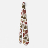 Weihnachten Gold Luxus Pine Cone Muster Krawatte (Rückseite)
