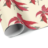 Weihnachten Gold Poinsettia Geschenkpapier (Rolleneckpunkt)