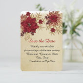 Weihnachten Gold/Roter Star Save the Date (Stehend Vorderseite)