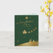 Weihnachten - Gold-Schlitten Karte (Gelbe Blume)