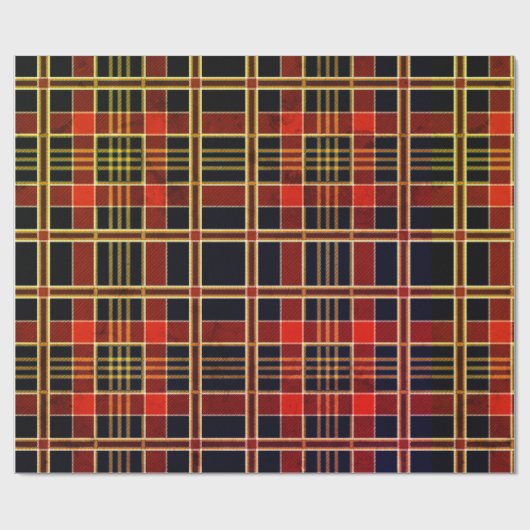 Weihnachten Gold/Schwarz/Rot Kariert | Schleifpapi Geschenkpapier (Flach)