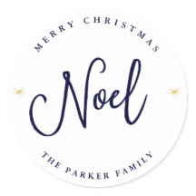 Weihnachten | Gold Stars auf Christmas Blue und Wh