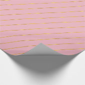 Weihnachten Gold Streifen Glam Pink Geschenk Geschenkpapier (Ecke)