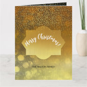 Weihnachten Gold und Schwarz funkeln Nacht Himmel Karte (Vorderseite)