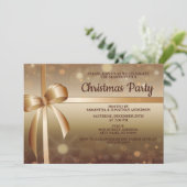 Weihnachten Golden Elegant Stilvolles Party Einladung (Stehend Vorderseite)
