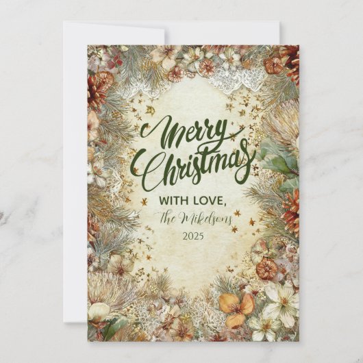 Weihnachten Golden Pine Greenery (Vorderseite)