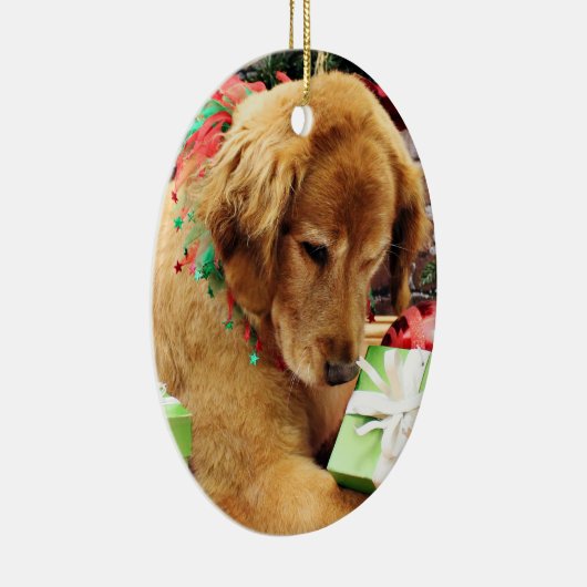 Weihnachten - golden retriever - Addison Keramikornament (Rechts)
