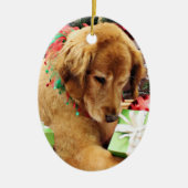 Weihnachten - golden retriever - Addison Keramikornament (Vorne)