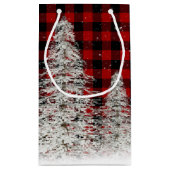 Weihnachten Golden Retriever auf Kariert Kleine Geschenktüte (Rückseite)