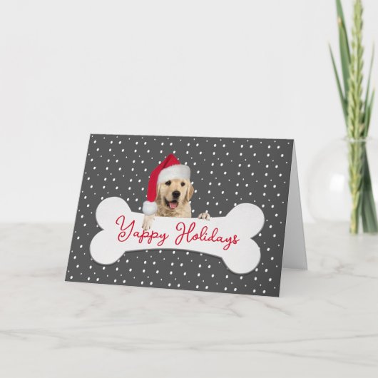 Weihnachten Golden Retriever auf Knochen (Vorderseite)