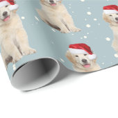 Weihnachten Golden Retriever auf Schneeflocken Geschenkpapier (Rolleneckpunkt)
