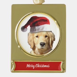 Weihnachten Golden Retriever Banner-Ornament Gold