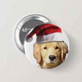 Weihnachten Golden Retriever Button (Vorne & Hinten)