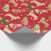 Weihnachten Golden Retriever Geschenkpapier (Ecke)