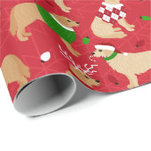 Weihnachten Golden Retriever Geschenkpapier (Rolleneckpunkt)