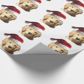 Weihnachten Golden Retriever Geschenkpapier (Ecke)