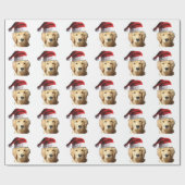 Weihnachten Golden Retriever Geschenkpapier (Flach)
