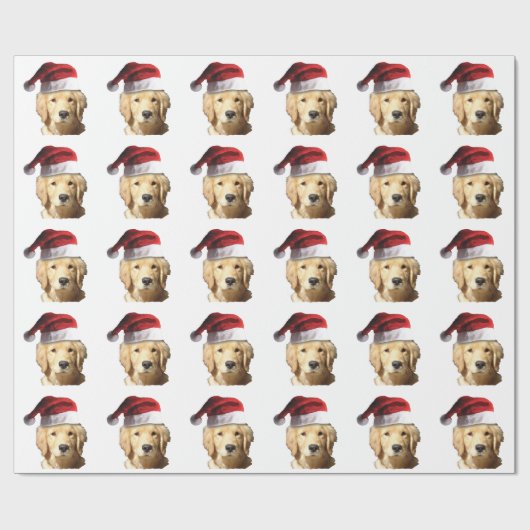 Weihnachten Golden Retriever Geschenkpapier (Flach)