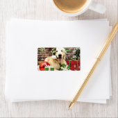 Weihnachten - Golden Retriever - Hudson Adressaufkleber (Insitu)
