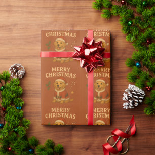 Weihnachten Golden Retriever Hund Xmas Santa Welpe Geschenkpapier