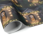 Weihnachten Golden Retriever in Doghouse Geschenkpapier (Rolleneckpunkt)