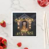 Weihnachten Golden Retriever in Doghouse Serviette (Beispiel)