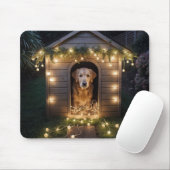 Weihnachten Golden Retriever In einem Doghouse Mousepad (Mit Mouse)