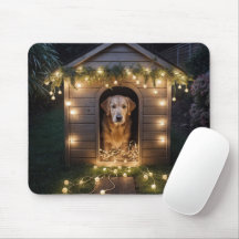Weihnachten Golden Retriever In einem Doghouse