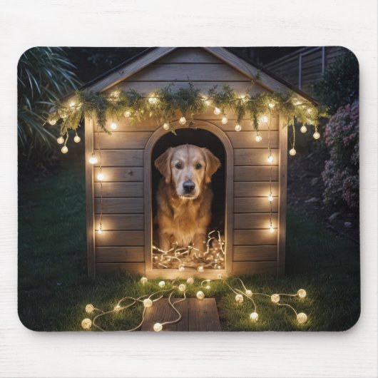 Weihnachten Golden Retriever In einem Doghouse Mousepad (Vorne)