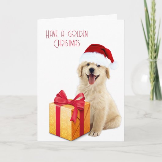 Weihnachten Golden Retriever Karte (Vorderseite)