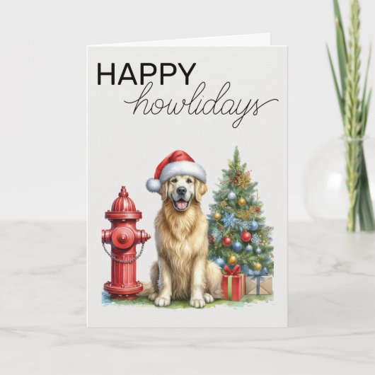 Weihnachten Golden Retriever Karte (Vorderseite)