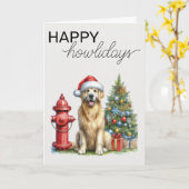 Weihnachten Golden Retriever Karte (Gelbe Blume)