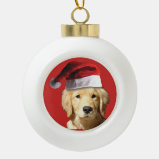 Weihnachten Golden Retriever Keramik Kugel-Ornament