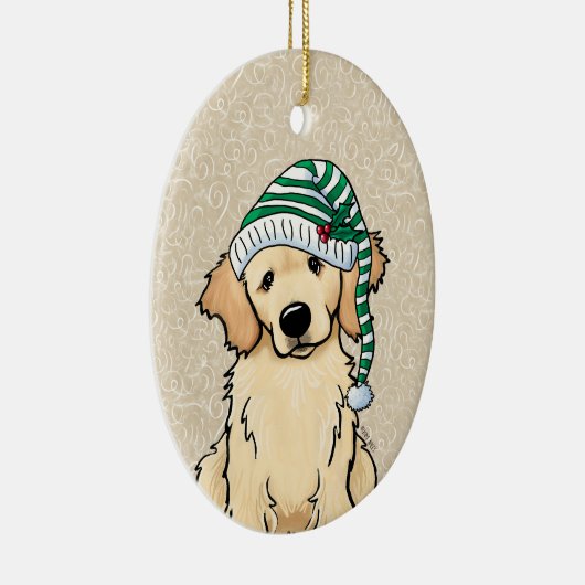 Weihnachten Golden Retriever Keramik Ornament (Rechts)
