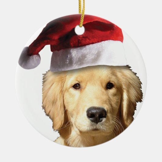 Weihnachten Golden Retriever Keramikornament (Vorne)