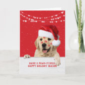 Weihnachten Golden Retriever Lippenstift Küsse (Vorderseite)